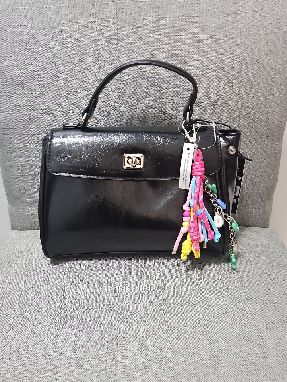Madden NYC Classic Black Top-Handle Women's Handbag. NWT